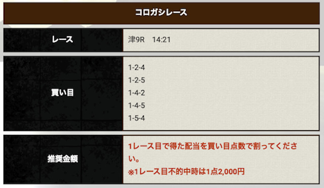 競艇神風　有料情報ツクヨミプラン津9R
