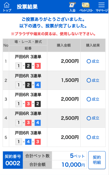 闘魂ボート無料予想購入舟券