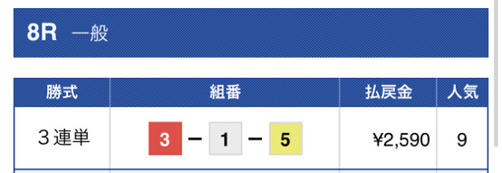 競艇エキスパート有料予想1レース目結果