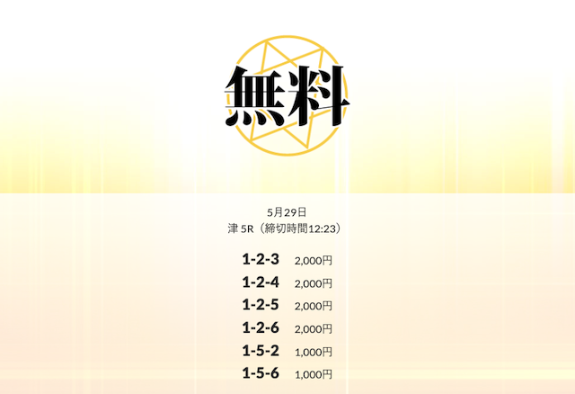 皇艇2023年5月29日無料予想買い目