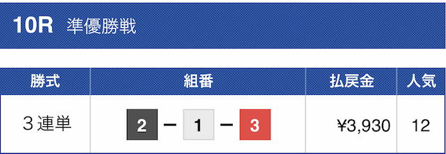 2023年06月17日住之江10R結果