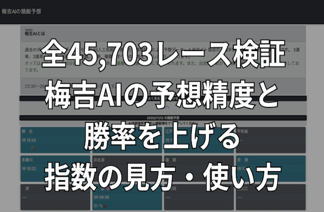 梅吉AIの口コミ・予想精度を検証した結果からベストな使い方まで紹介